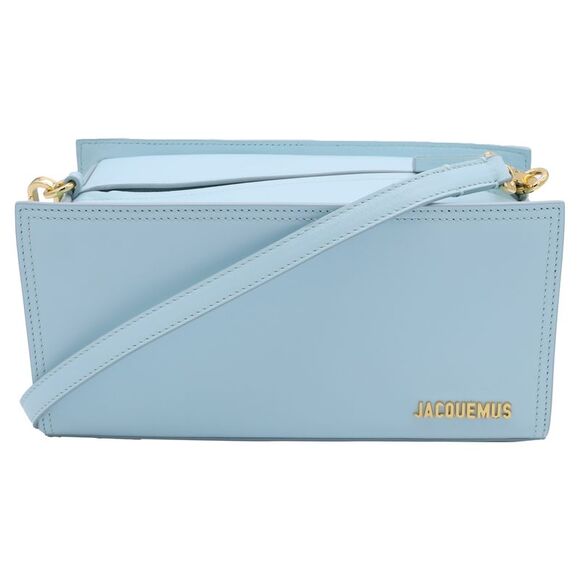 Jacquemus Le Rectangle Shoulder Bag in Light Blue Leather - Picture 1 of 10